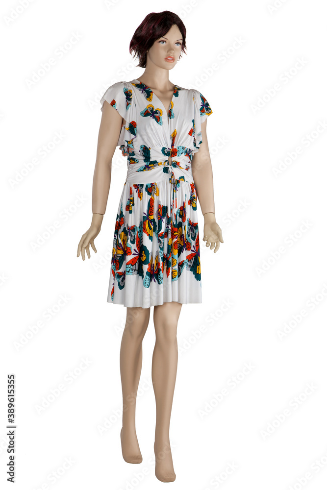 Shop mannequin model on white background . Shop mannequin model on white background .