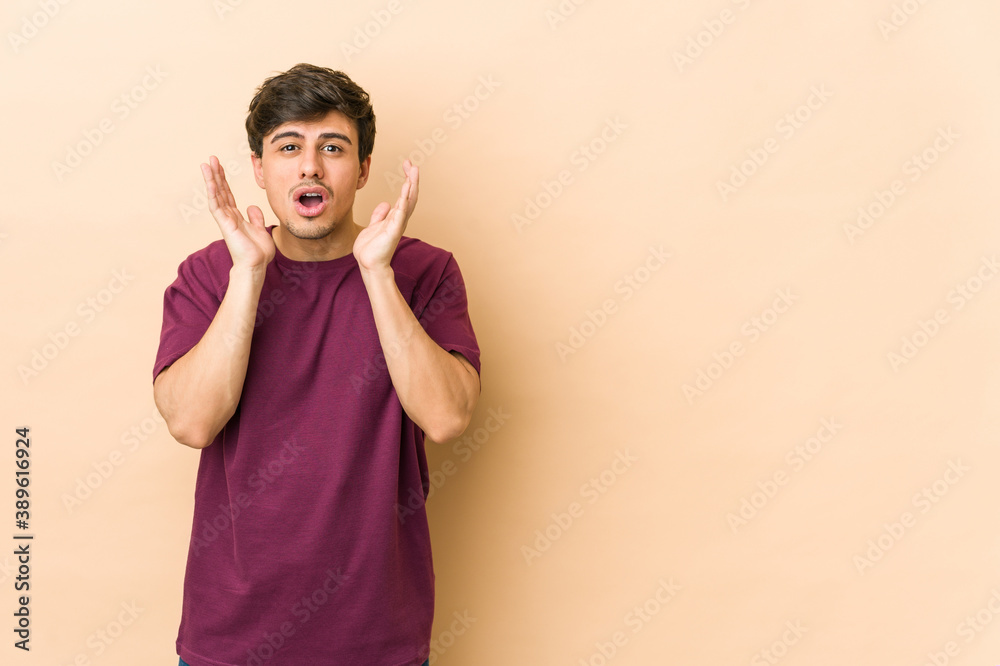 Young cool man surprised and shocked. Young cool man surprised and shocked.