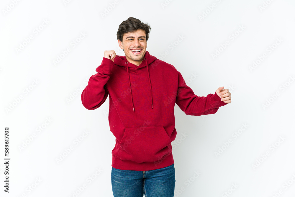 Young cool man dancing and having fun. Young cool man dancing and having fun.