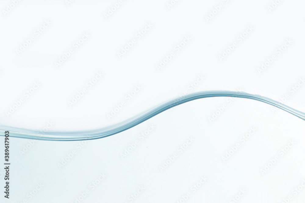 Close up water splash with air bubbles. Fresh and clean surface aqua flowing in wave and clean water on white background isolated. Advertising image with free space for your work Close up water splash with air bubbles. Fresh and clean surface aqua flowing in wave and clean water on white background isolated. Advertising image with free space for your work