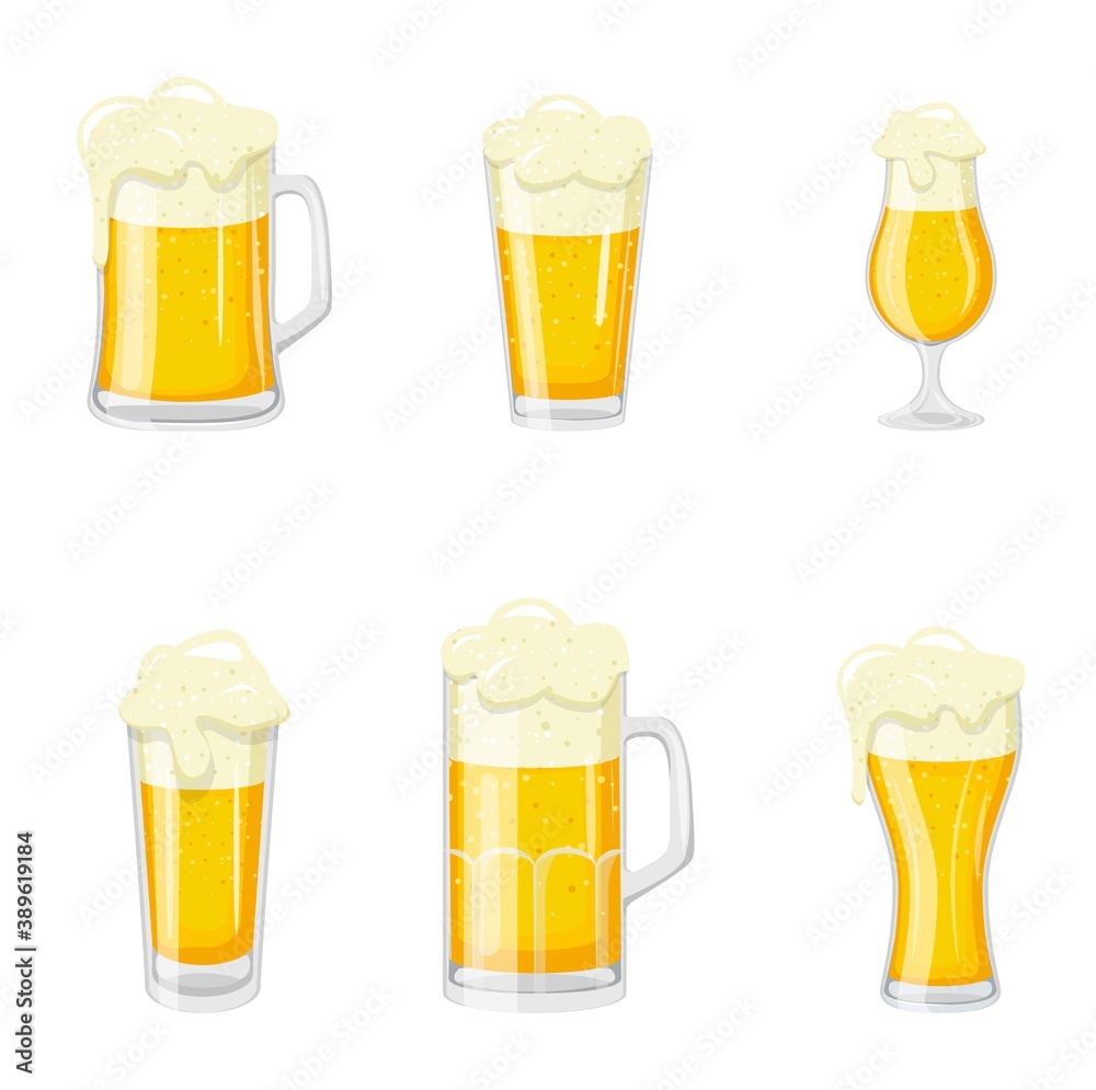 glass of beer vector ilustration isolated on white background glass of beer vector ilustration isolated on white background