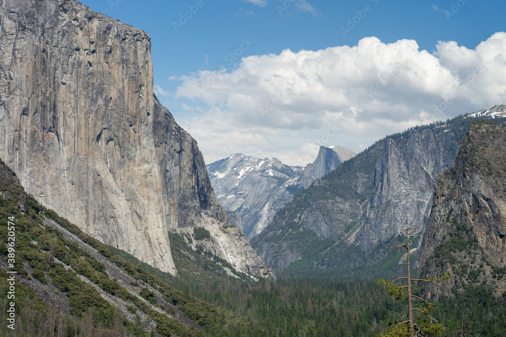 Waterfall in Yosemite Valley, landscape in national parks Waterfall in Yosemite Valley, landscape in national parks