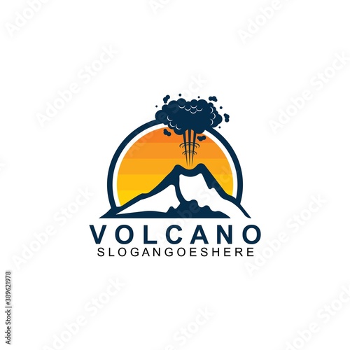 Volcano mountain logo vector. Simple illustration of volcano mountain vector logo