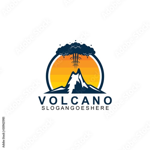 Volcano mountain logo vector. Simple illustration of volcano mountain vector logo