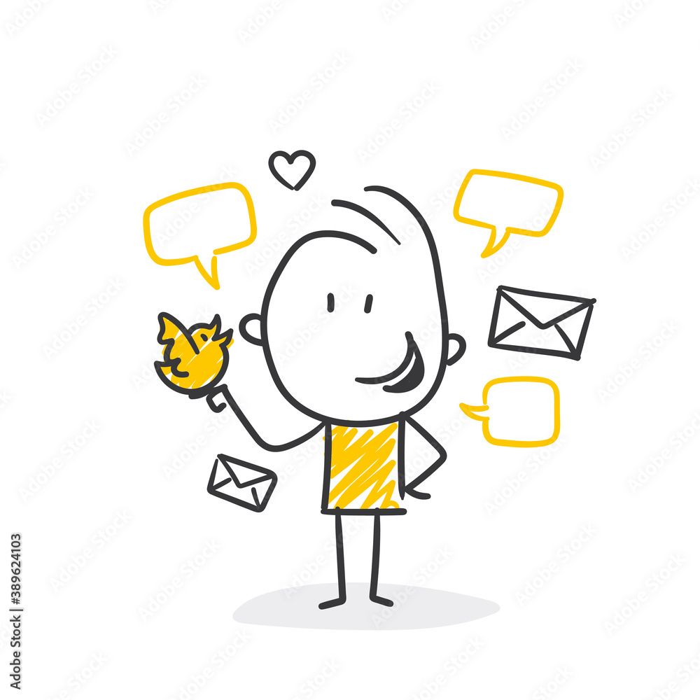 Strichfiguren / Strichmännchen: Kommunikation, Tweet, Mail. (Nr. 561) Strichfiguren / Strichmännchen: Kommunikation, Tweet, Mail. (Nr. 561)