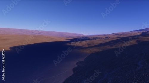 Alien planet landscape 3d render © ANDREI