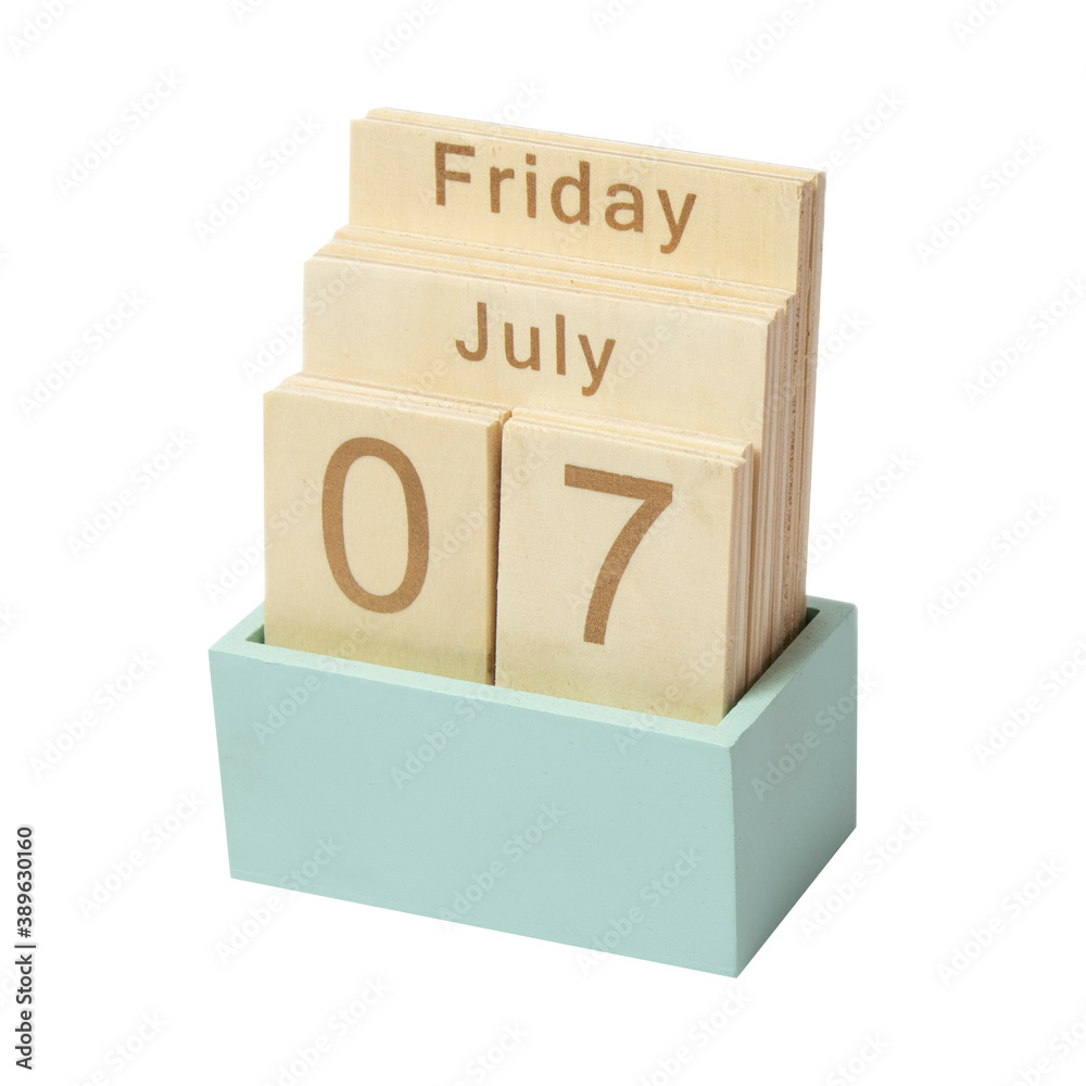 wooden calendar on white background with space for writing wooden calendar on white background with space for writing