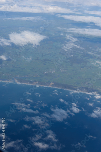 機上から見下ろすニュージーランド南島海岸