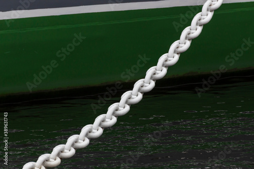 Ship's anchor chain, painted white.