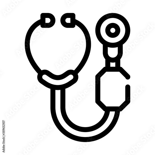 digital stethoscope line icon vector illustration sign