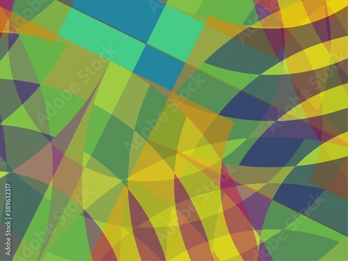 Wallpaper Mural Beautiful of Colorful Art Green, Yellow, Purple, Orange, Blue and Pink, Abstract Modern Shape. Image for Background or Wallpaper Torontodigital.ca