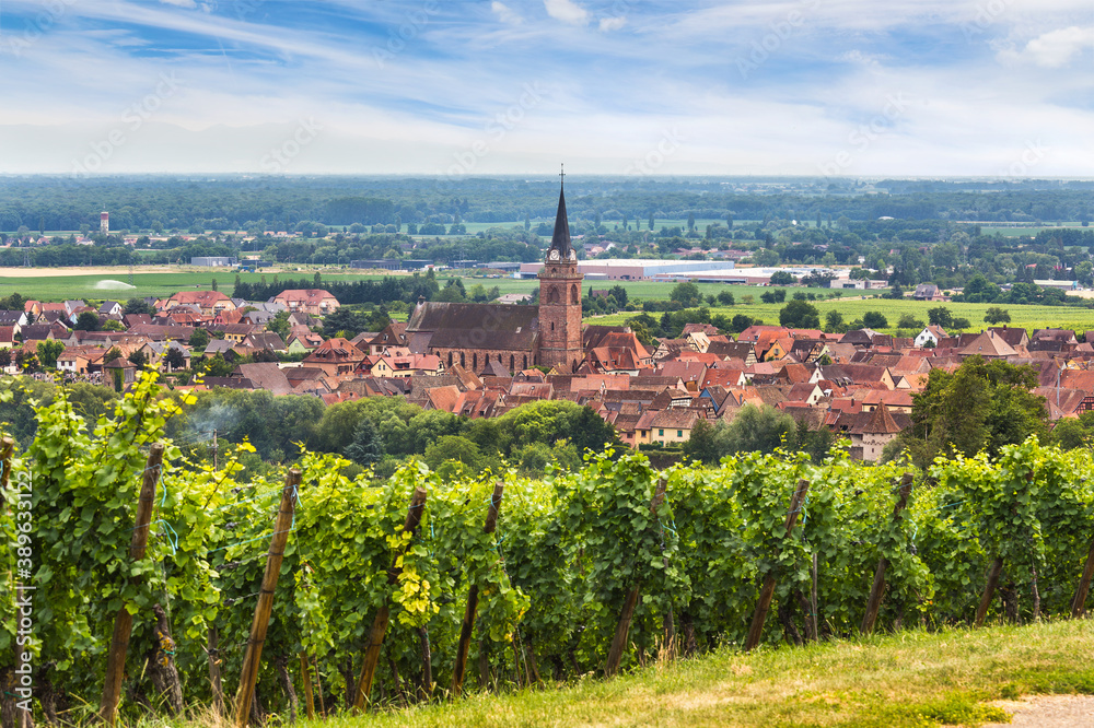 Hunawihr wine village in Alsace region, France