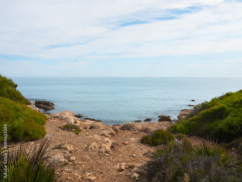 Small beautiful rocky cove. Coastal landscape, peaceful and calm atmosphere. Perfect seascape.