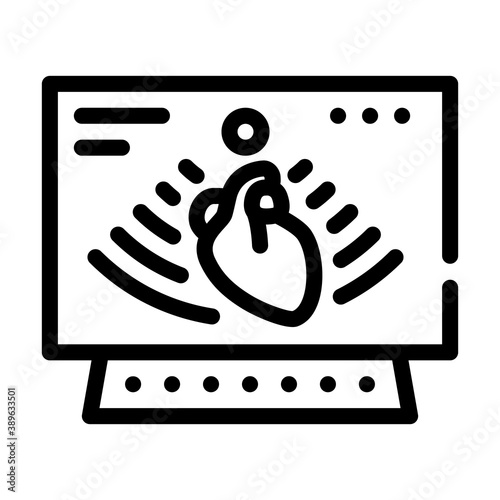 heart ultrasound line icon vector illustration sign