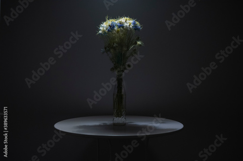 flowers in glass vase 
