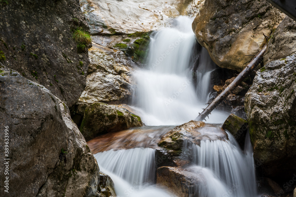 Fototapeta premium Fliessender Gebirgsbach in der Nähe von Füssen / Neuschwanstein