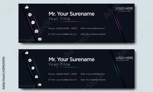 Email Signature, Colorful Email signature template, Set of email signature template design,