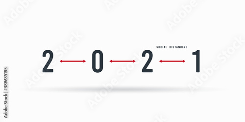 2021 new tear template. Coronavirus in 2021 vector illustration