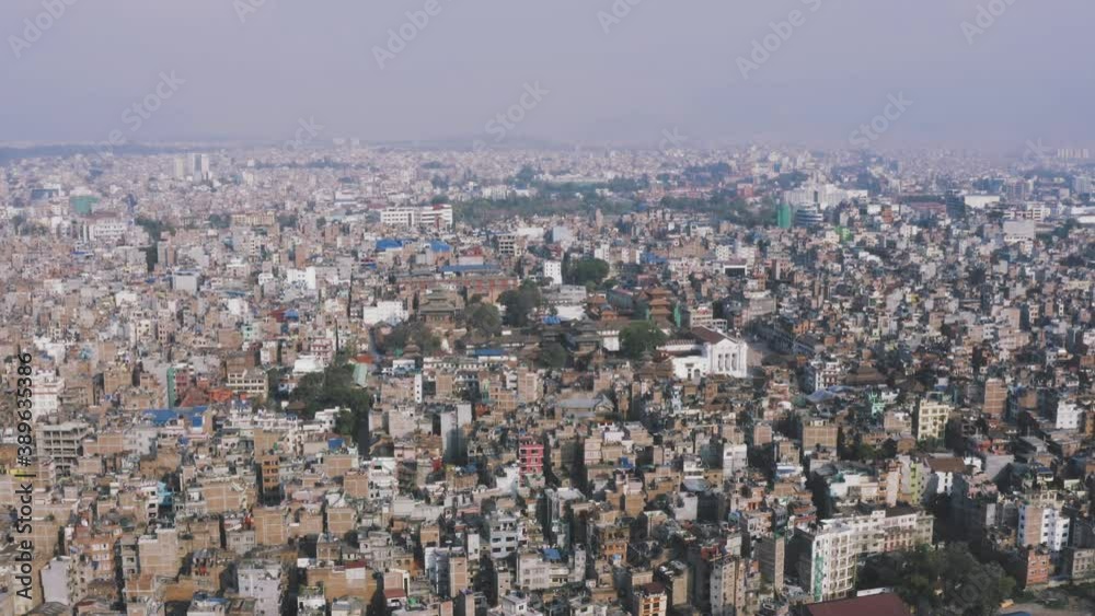 Aerial Landscape View with Kathmandu Durbar Square in Kathmandu Valley, Nepal Aerial Landscape View with Kathmandu Durbar Square in Kathmandu Valley, Nepal