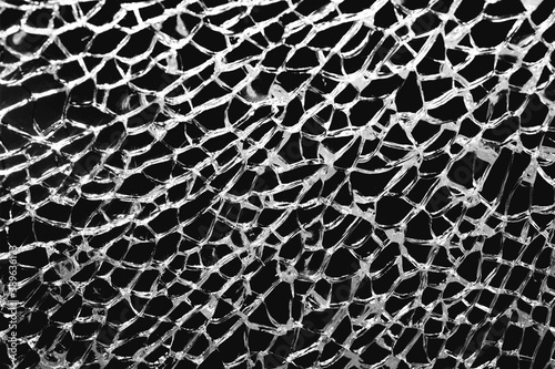 Texture broken glass on black background