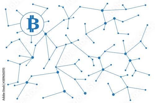 Blockchain - bitcoin software platform isolated on white background. For digital asset, financial system and bitcoin network. Creative and modern business concept, blockchain vector 