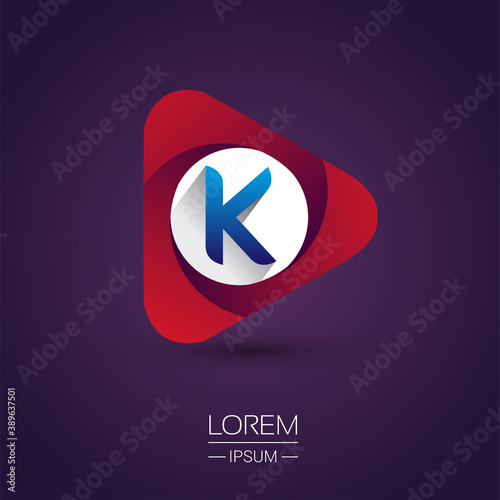 logo letter K red colored in the triangle shape, Vector design template elements for your Business or company identity. Free Download logo letter K red colored in the triangle shape, Vector design template elements for your Business or company identity. - GFXLoad