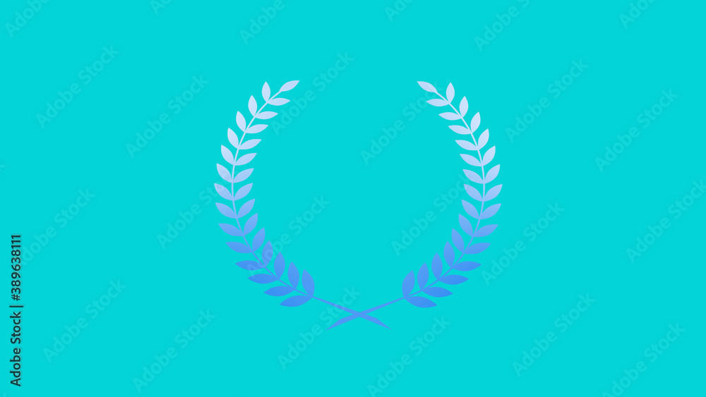 Best wheat icon, Blue gradient wheat icon on cyan background