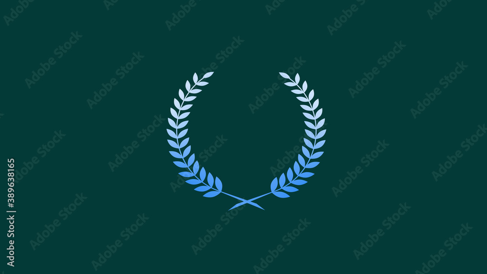 Beautiful wreath icon on cyan dark background, Best wheat icon Beautiful wreath icon on cyan dark background, Best wheat icon
