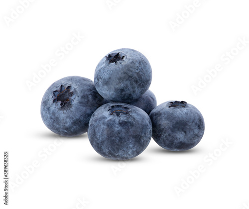 Blueberry fruit isolated on white background.