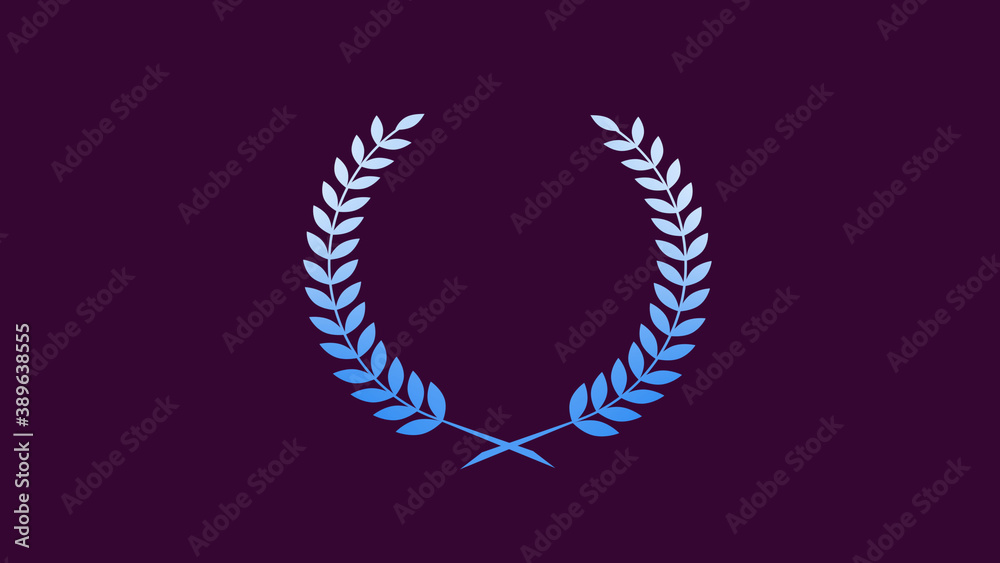 Best aqua color wreath icon on pink dark background, New wheat icon