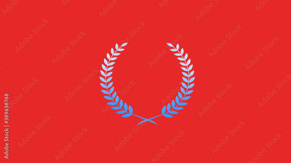 Beautiful aqua color gradient wheat icon on red background, New wreath icon