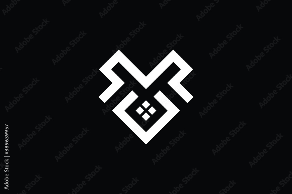 Obraz premium Logo design of M MM in vector for construction, home, real estate, building, property. Minimal awesome trendy professional logo design template on black background.