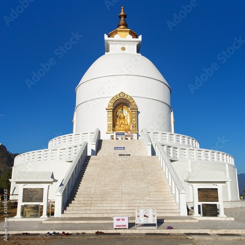 World peace stupa, white stupa near Pokhara