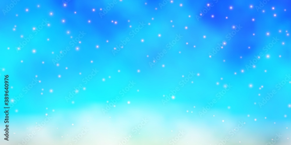 Light Blue, Yellow vector background with small and big stars.