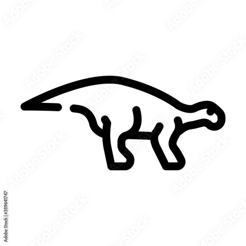 iguanodon dinosaur line icon vector illustration sign photo