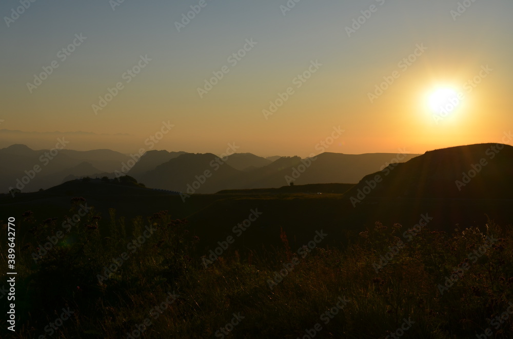 sunrise over the mountains