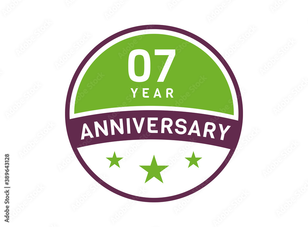 7 years anniversary image, 7 year Anniversary logo isolated on white background 7 years anniversary image, 7 year Anniversary logo isolated on white background