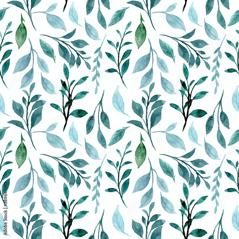 Green foliage watercolor seamless pattern Green foliage watercolor seamless pattern