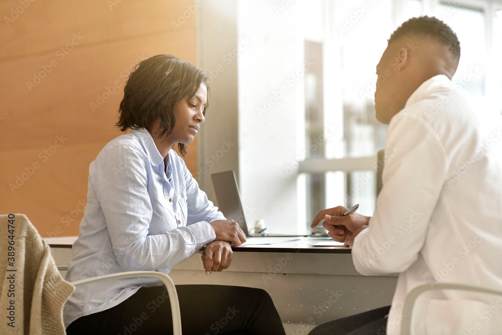 Woman at doctor's office for check up Woman at doctor's office for check up