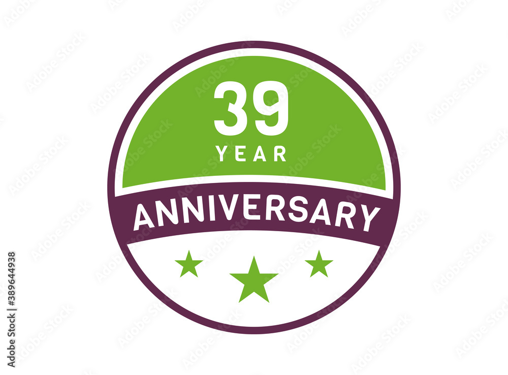 39 years anniversary image, 39 year Anniversary logo isolated on white background 39 years anniversary image, 39 year Anniversary logo isolated on white background