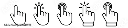 Vector hand cursors icons click set
