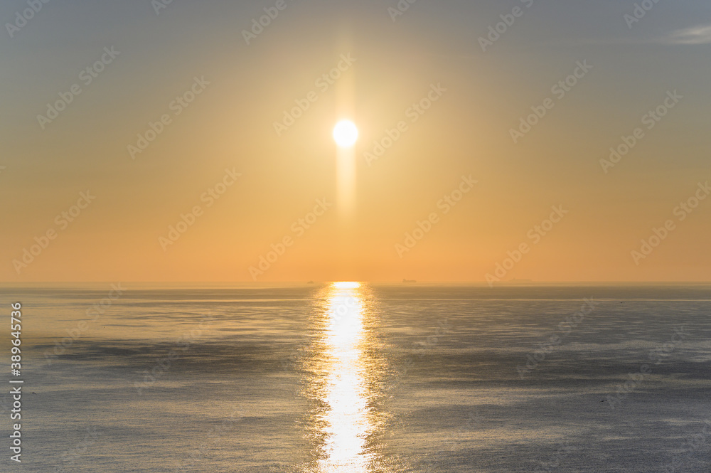 Sonnenuntergang auf Helgoland im September
