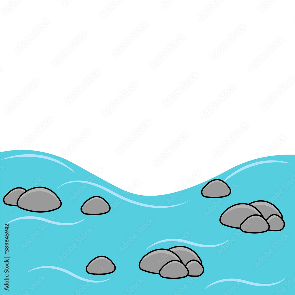 Cartoon stream, river isolated on white background Cartoon stream, river isolated on white background