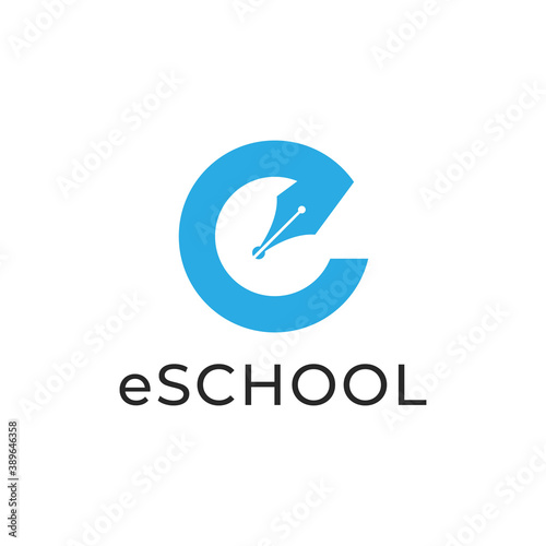 e letter initials educational e school logo design template