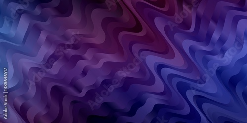 Dark Purple vector pattern with curved lines.