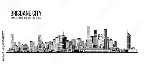 Cityscape Building Abstract shape and modern style art Vector design -   Brisbane city © ananaline