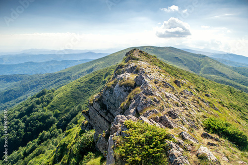 Beautiful mountain view from the path from Beklemeto to Kozya Stena, Troyan Balkan, Bulgaria © Petar
