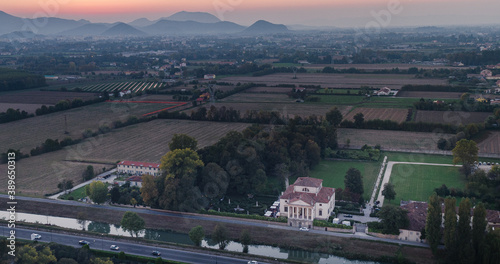 Villa Molin, a patrician residence in the neighborhood of Mandria, in Ponte della Cagna, south of Padua, in the Veneto region of northern Italy.  photo