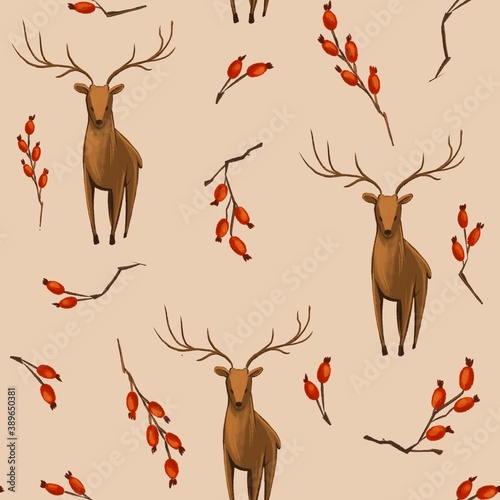 Seamless digital pattern. Design for textile, fabric, wallpaper, packaging  photo