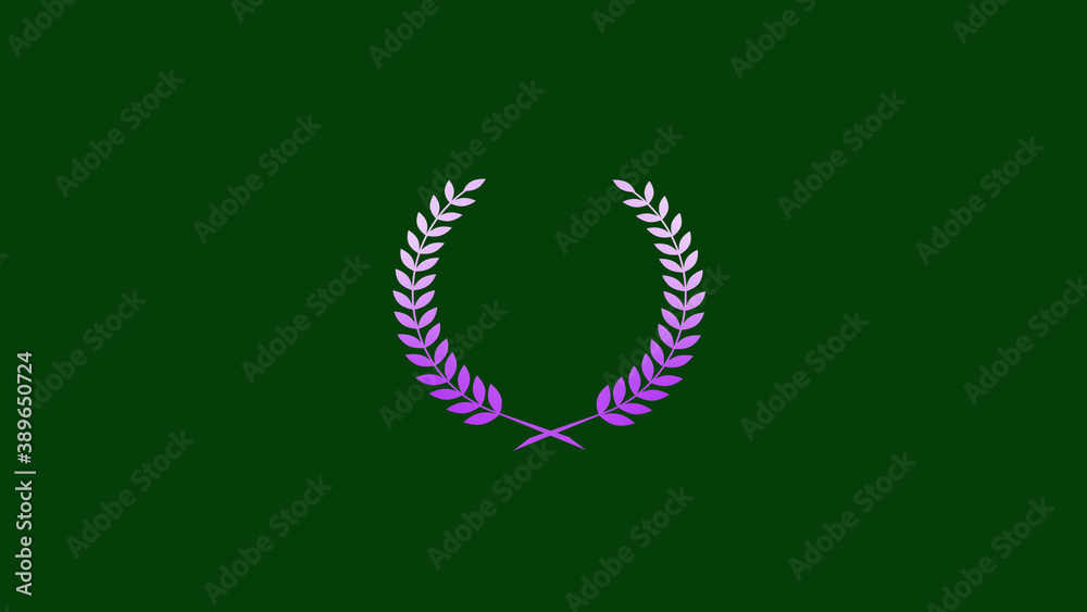 Amazing purple and white gradient wheat icon on green dark background, Best wheat icon